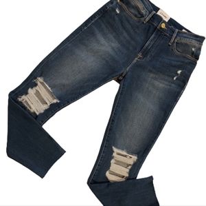Frame Le High Skinny Crop Denim Dark Wash Jeans Size 28 Gaby